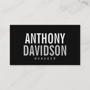 Trendy Modern Black Bold Text Business Card