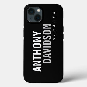 Trendy Modern Black Bold Text iPhone 13 Case