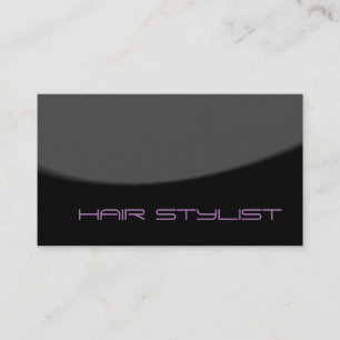 Trendy Modern Black Grey Colour Hair Stylist Business Card