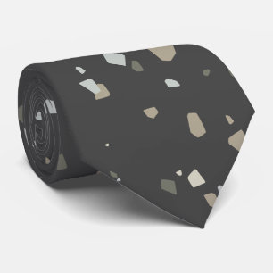 Trendy Modern Black Grey Terrazzo Tie