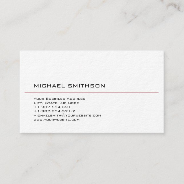 Trendy Modern Black White Business Card (Front)