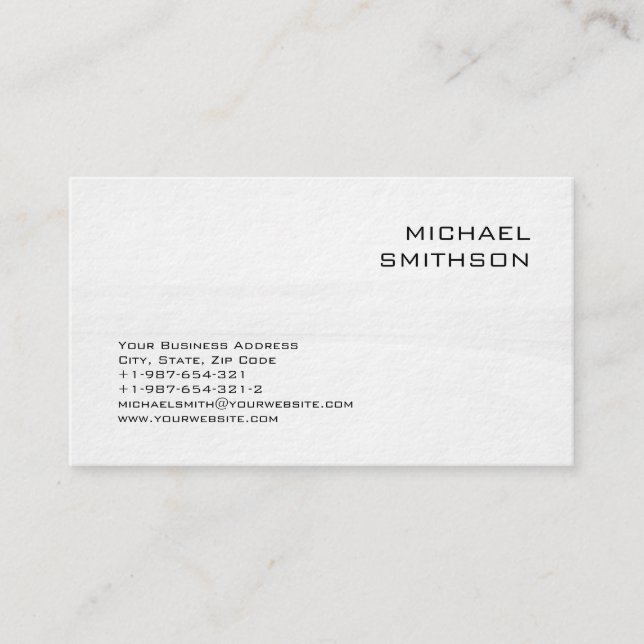 Trendy Modern Black White Grey Business Card (Front)