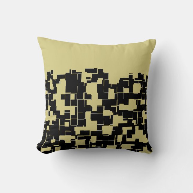 Trendy Modern Black/Yellow Green (Changeable) Cushion (Front)