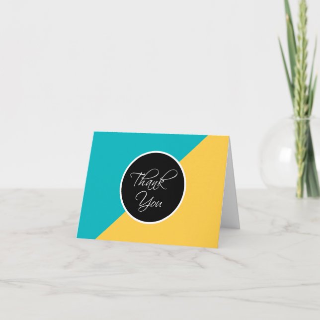 Trendy Modern Blank Business Thank You Cards (Front)