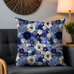 Trendy Modern Blue White 3D Floral Pattern Cushion<br><div class="desc">Trendy Modern Blue White 3D Floral Pattern Pillow Throw Pillow Cushion features a trendy modern 3D flower pattern in shades of blue and white. Perfect for home decor,  office decor and as gifts for family and friends. Created by Evco Studio www.zazzle.com/store/evcostudio</div>