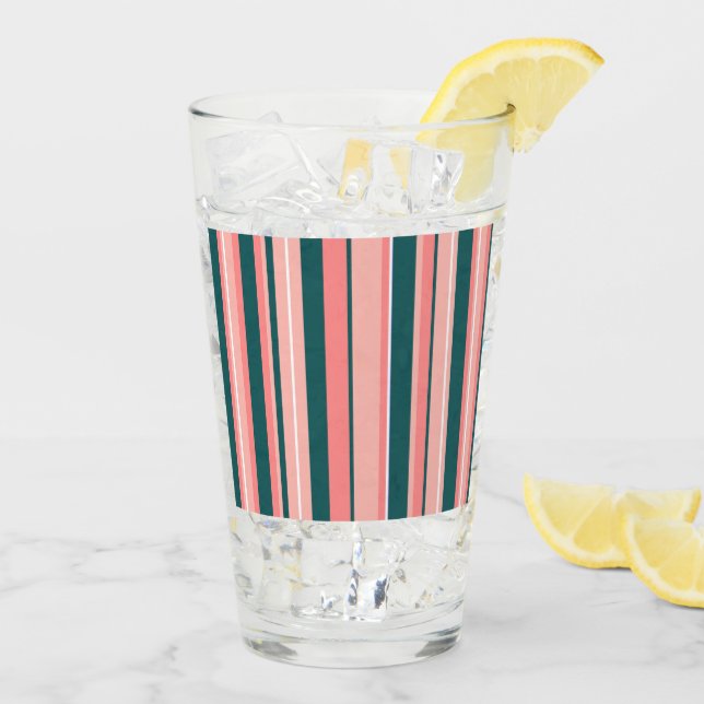 Trendy Modern Boho Chic Retro Stripes Glass (Back Ice)
