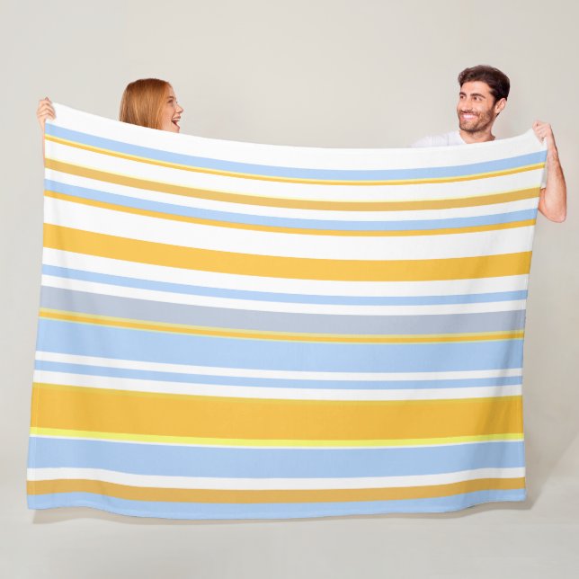Trendy Modern Boho Chic Stripes Fleece Blanket (In Situ)