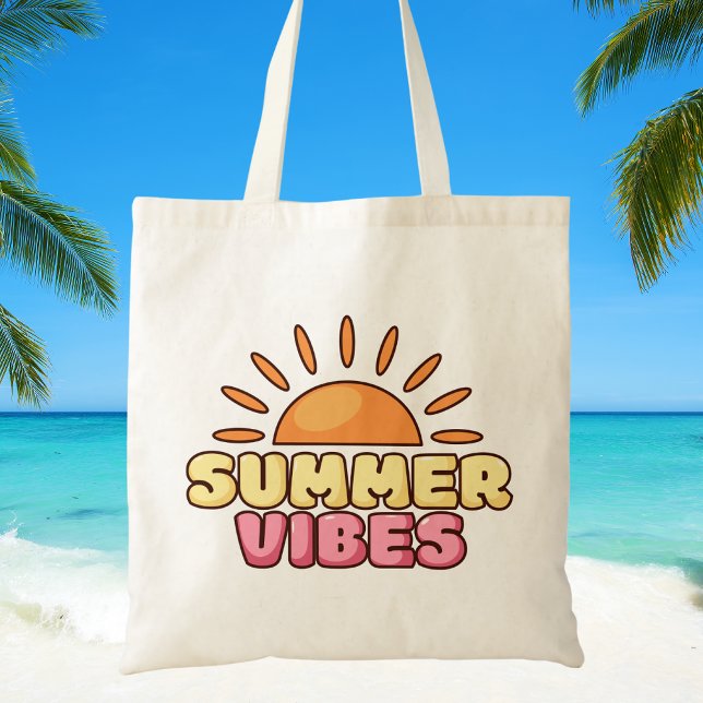 Trendy Modern Boho Summer Vibes Tote Bag (Creator Uploaded)