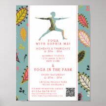 Trendy Modern Boho Yoga Class Advertising Poster
