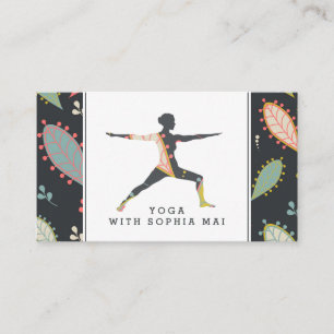 Trendy Modern Boho Yoga Instructor Business Card