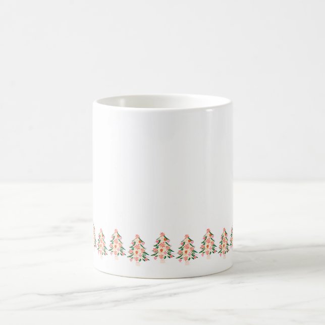 trendy modern bright colour festive christmas tree coffee mug (Center)
