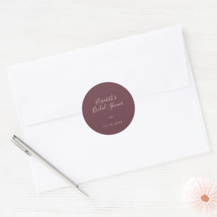 Trendy modern burgundy and blush envelope seal