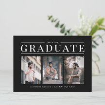 Trendy Modern Calligraphy 3 Photo Collage Graduate