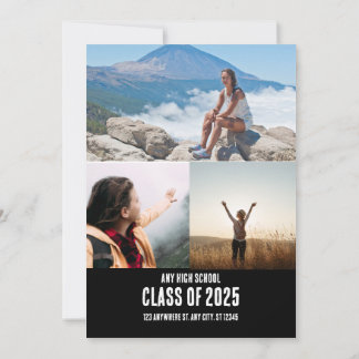 Trendy Modern Casual Photo Graduation Invitation
