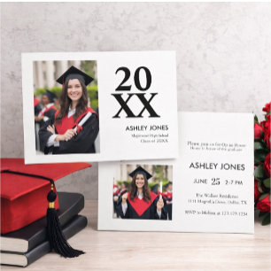 Trendy Modern Casual Photo Graduation Invitation
