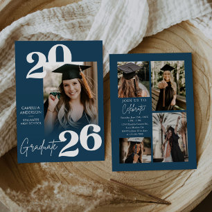 Trendy Modern Casual Photo Graduation Invitation
