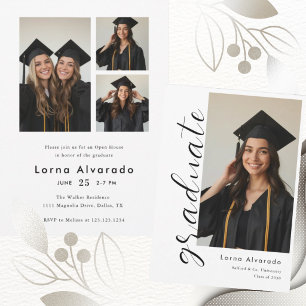 Trendy Modern Casual Photo Graduation Invitation