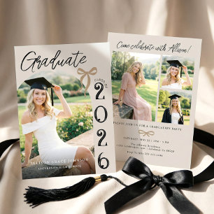 Trendy Modern Casual Photo Graduation Invitation