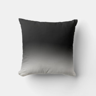 Trendy modern chic abstract black and white ombre cushion