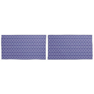 Trendy Modern Chic Blue Purple and white Flowers  Pillowcase