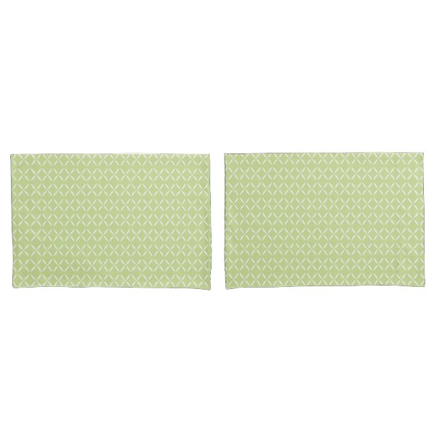 Trendy Modern Chic green and white Flowers  Pillowcase (Front-Set)