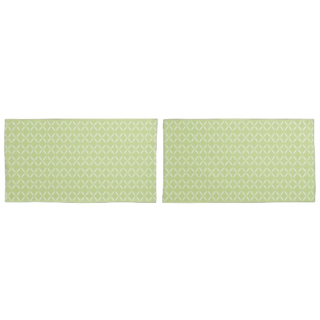 Trendy Modern Chic green and white Flowers  Pillowcase (Front-Set)