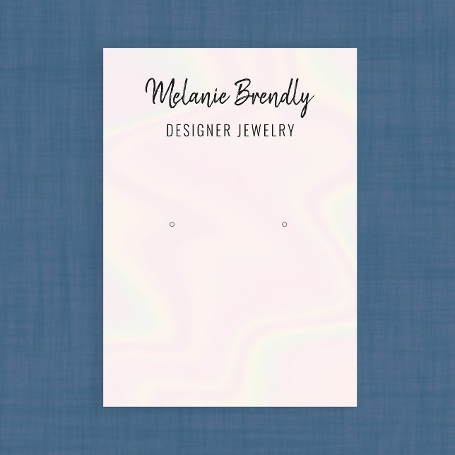 Trendy Modern Chic Jewellery Earring Display Business Card (Stylishly Personalize with Your Custom Name. Add Optional Text.)