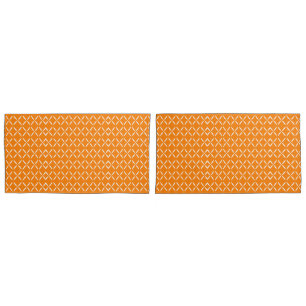 Trendy Modern Chic orange and white Flowers  Pillowcase