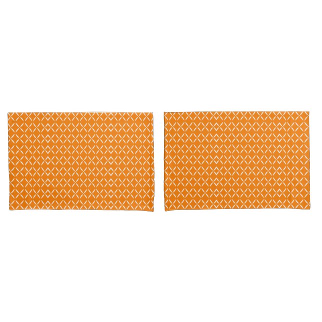 Trendy Modern Chic orange and white Flowers  Pillowcase (Front-Set)