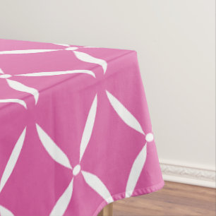 Trendy Modern Chic Pink and White Flowers  Tablecloth
