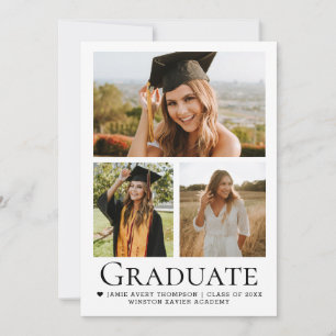 Trendy Modern Classic Graduation Photos Invitation