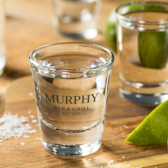 Trendy Modern Classic Personalised Home Bar Party Shot Glass (Creator Uploaded)