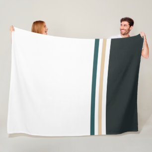 Trendy Modern colour block and Stripes Fleece Blanket