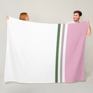 Trendy Modern colour block and Stripes Fleece Blanket