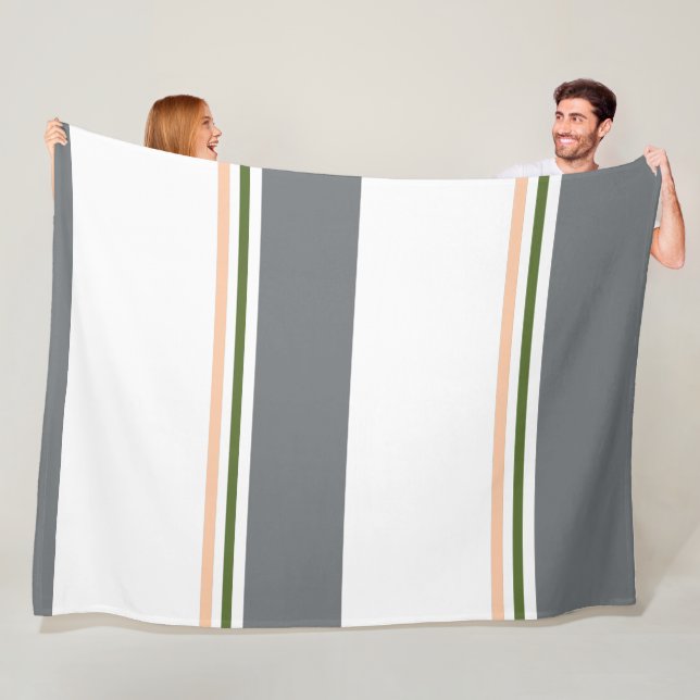 Trendy Modern colour block and Stripes  Fleece Blanket (In Situ)