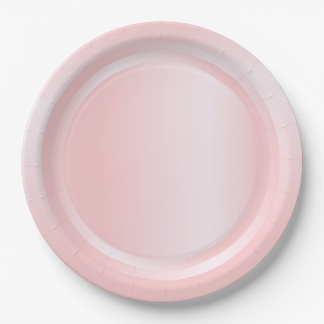 Trendy Modern Colour Pink Rose Gold Template Paper Plate (Front)
