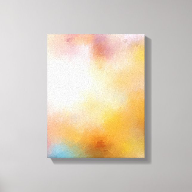 Trendy Modern Colourful Abstract Art Red Yellow Canvas Print (Front)