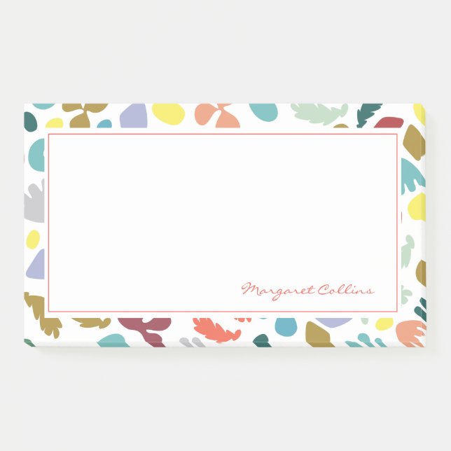 Trendy Modern Colourful Abstract Patterned Custom Post-it Notes (Front)