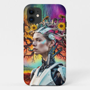 Trendy Modern Colourful Android Tree iPhone 11 Case
