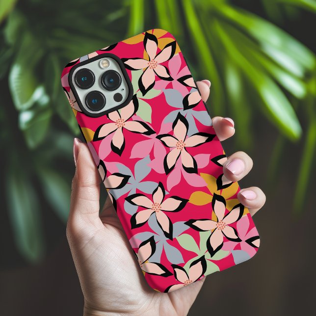 Trendy Modern Colourful Floral Pattern Case-Mate iPhone Case (Creator Uploaded)