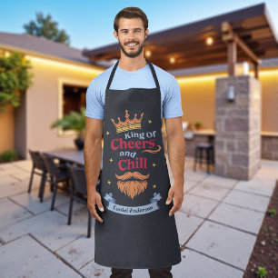 Trendy Modern Colourful Funny King Quote Typograph Apron