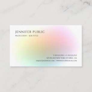 Trendy Modern Colourful Professional Elegant Business Card