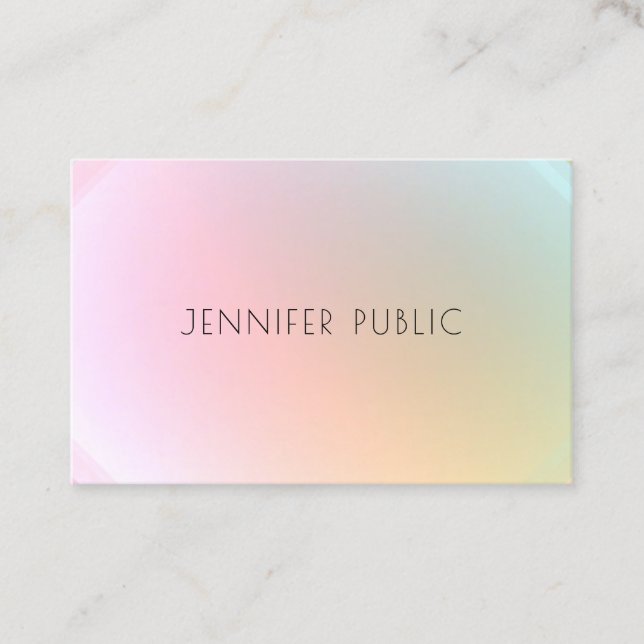Trendy Modern Colourful Template Elegant Design Business Card (Front)