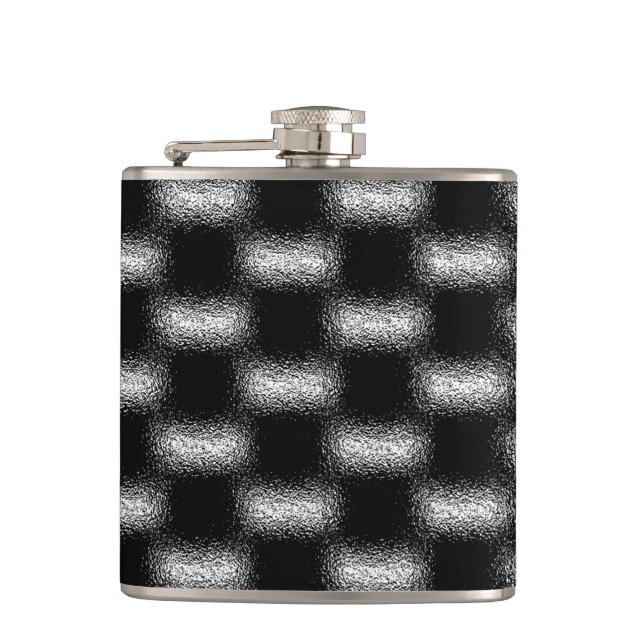 Trendy Modern Cool Unique Abstract Pattern Hip Flask (Front)