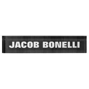 Trendy Modern Creative Bold Text Minimalist Grey Nameplate