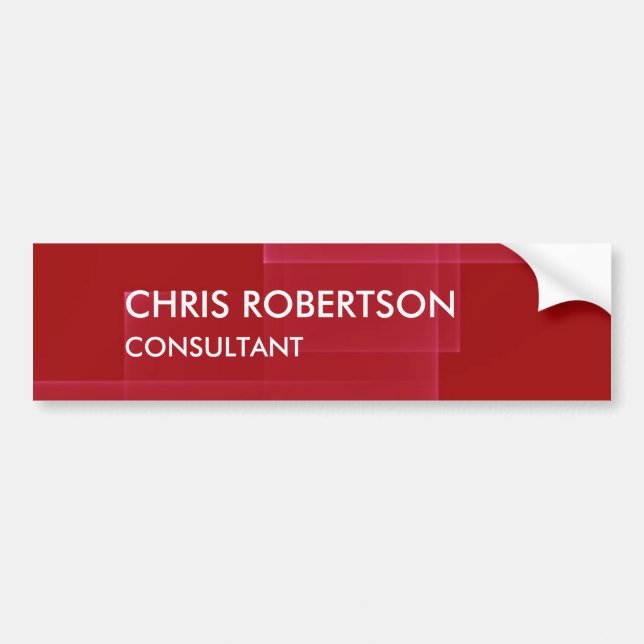 Trendy Modern Dark Red Bumper Sticker (Front)