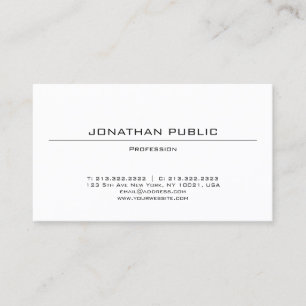 Trendy Modern Design Elegant Plain Minimalistic Business Card