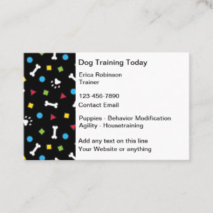 Trendy Modern Dog Canine Training Business Card
