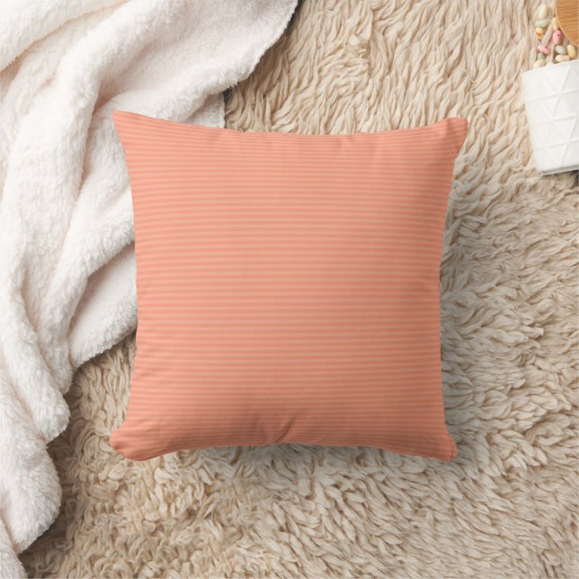 Trendy Modern Elegant Apricot Tones Stripes Cushion (Blanket)