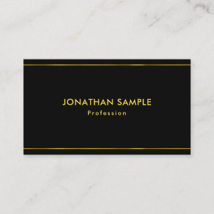 Trendy Modern Elegant Artistic Black Gold Plain Business Card